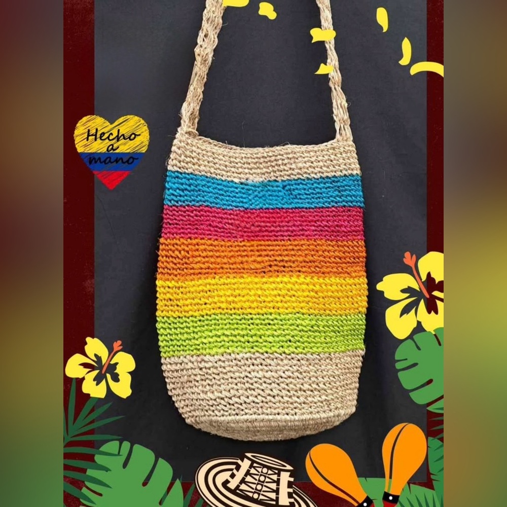 🇨🇴 Handmade Bag Mochila Colombiana Original Artesanía made of FIQUE